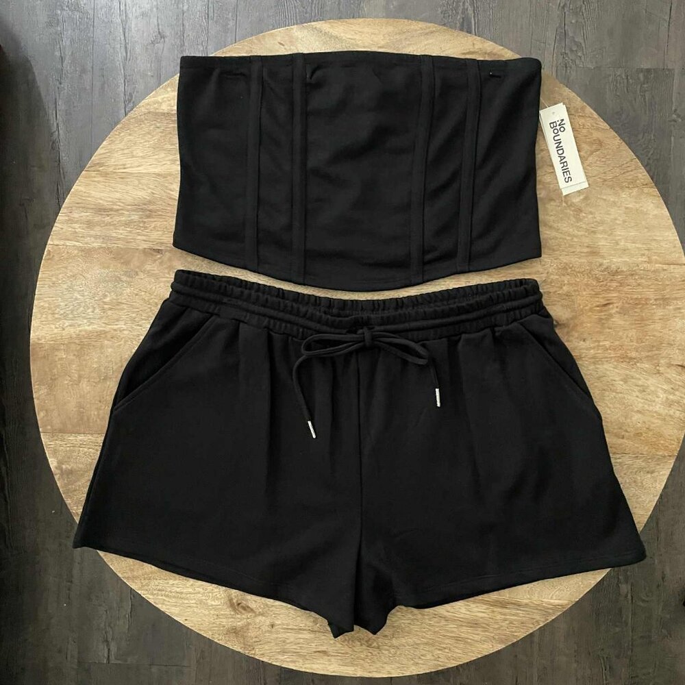 NEW 2Pc 20 (XXL) Black Tube Top & Short Set